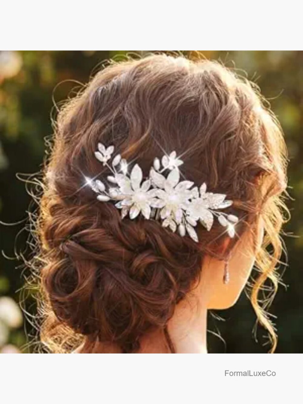 Vintage Flower Bridal Hair Comb Rhinestone Pearl Wedding Hairpiece